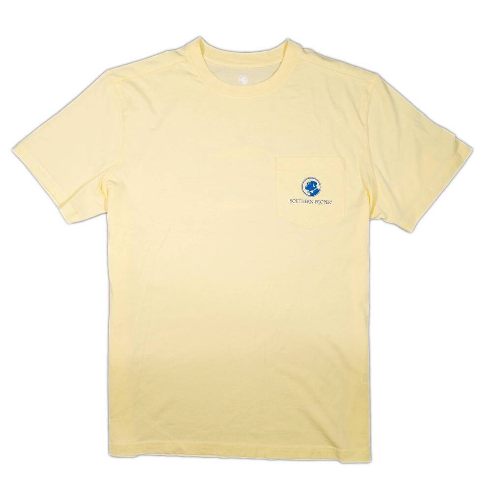 NEW SOUTHERN PROPER men's king & ghost short sleeve tee in banana yellow
